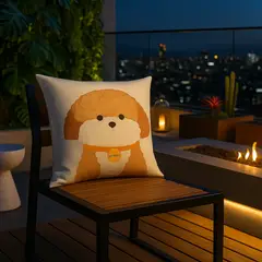 ARMONIA - Funda cojín 45x45 cachorro marrón decorativa elegante 779