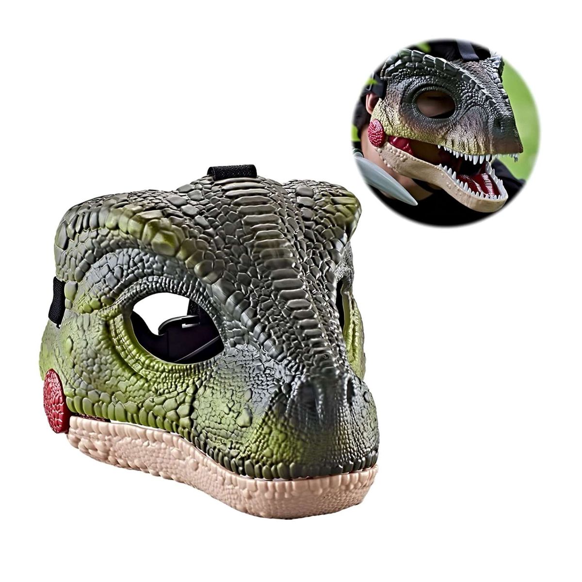 GENERICO - Juguete Máscara disfraz infantil de Dinosaurio VERDE