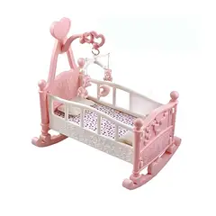 GENERICO - Cuna Mecedora para Muñecas con Móvil Musical