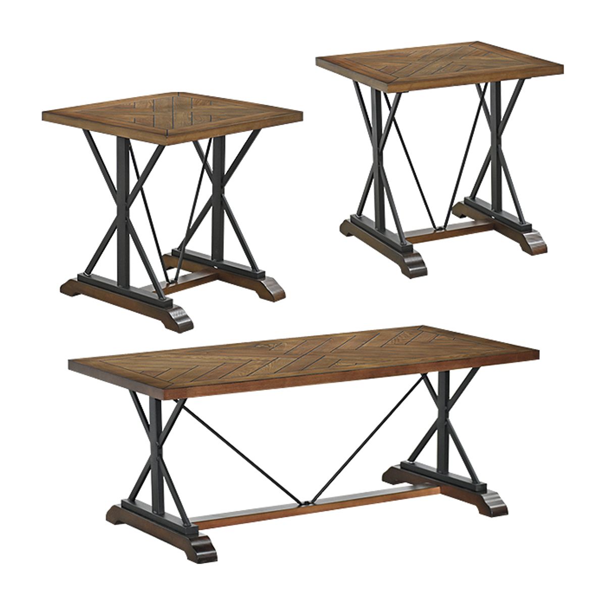 MSA MUEBLES SANTA ANA - Juego Mesa Centro Golden 3 Piezas