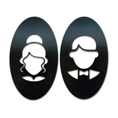 ELAB PROPIA - Letrero Señalética Baño - Madera Pack de 2 - Fun Republic