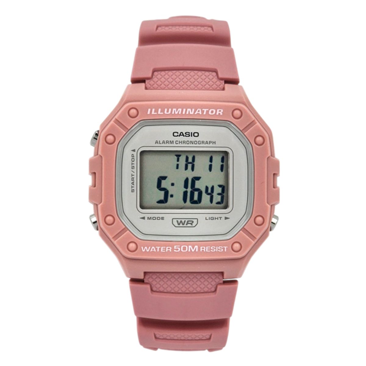 CASIO - Reloj de pulsera Casio unisex W-218HC-4AV correa resina rosa fondo gris