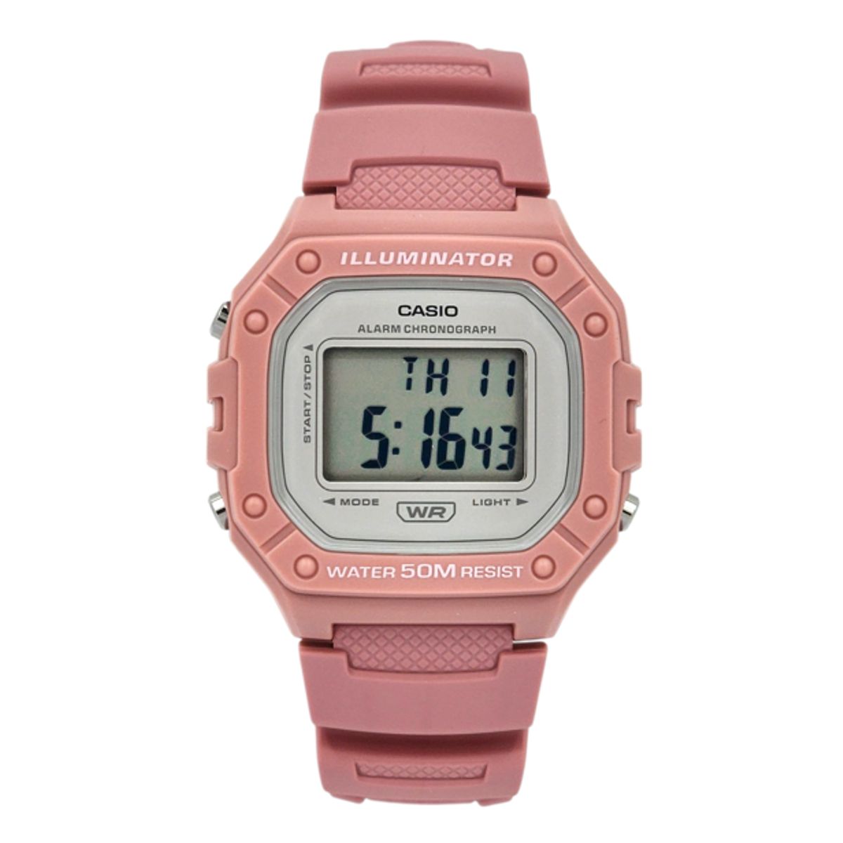 CASIO - Reloj de pulsera Casio unisex W-218HC-4AV correa resina rosa fondo gris