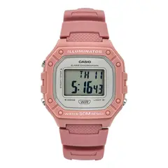 CASIO - Reloj de pulsera unisex W-218HC-4AV correa resina rosa fondo gris
