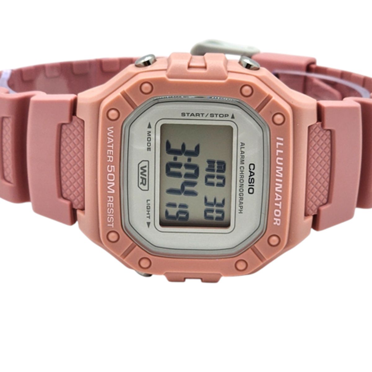CASIO - Reloj de pulsera Casio unisex W-218HC-4AV correa resina rosa fondo gris