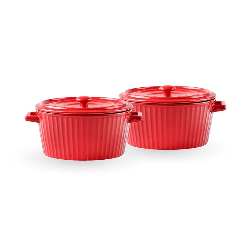 SIMPLIT - Set 2 Fuentes de Cerámica para Horno Roja Simplit