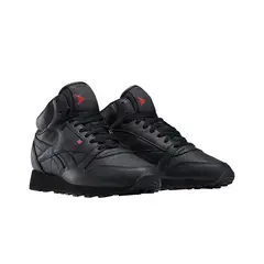 REEBOK - Zapatilla Classic Leather Mid Mono Negro