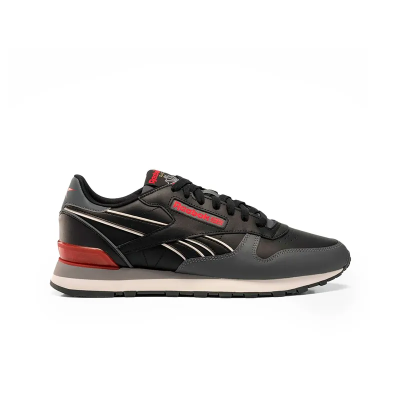 REEBOK - Zapatilla Reebok Classic Leather Negro - Rojo -Gris