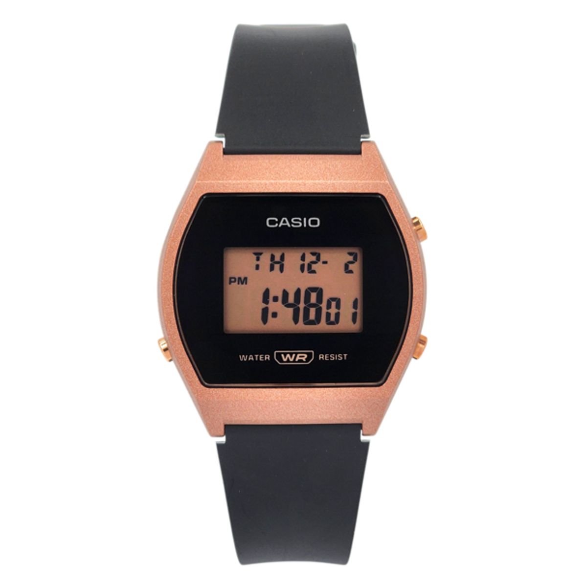 CASIO - Reloj de pulsera Casio dama LW-204-4A correa resina negro esfera rosa
