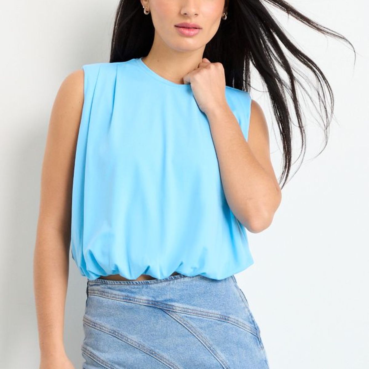 IO - Polera Sin Mangas Mujer Celeste IO