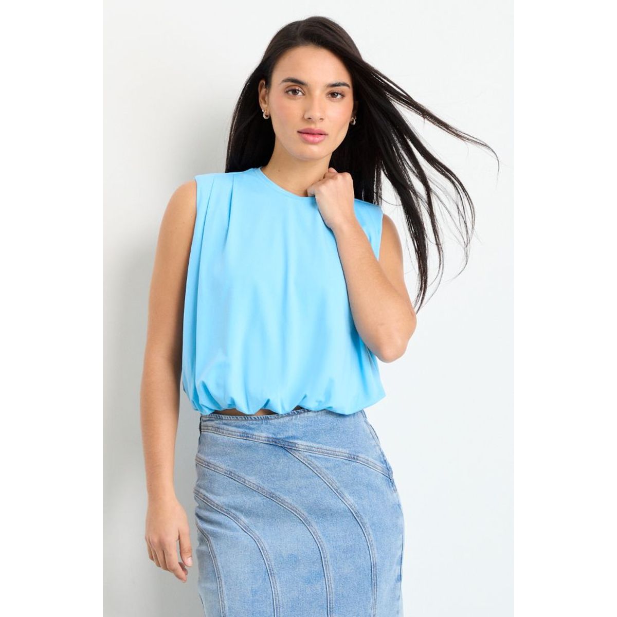 IO - Polera Sin Mangas Mujer Celeste IO