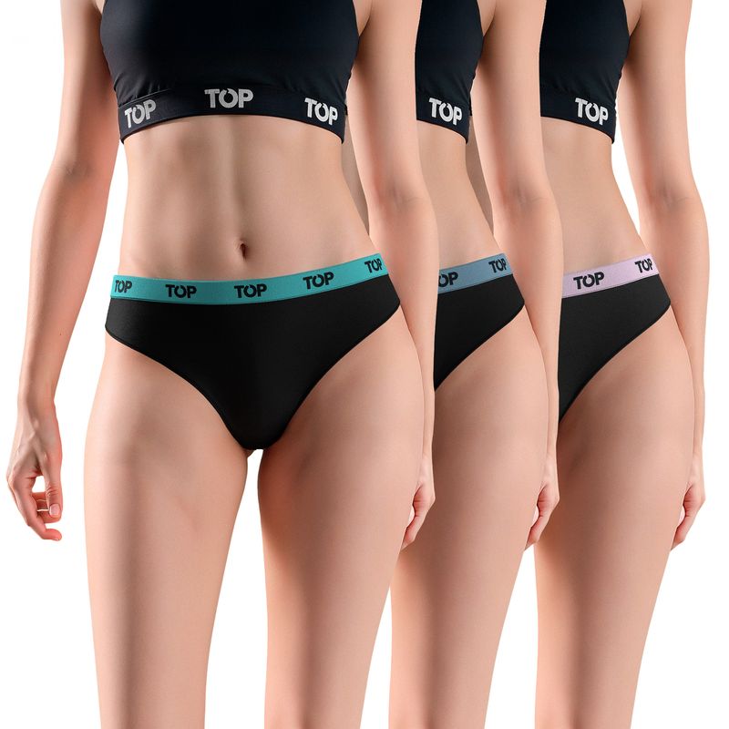 TOP - Calzón Bikini Algodón Pack 3 C14 Top.