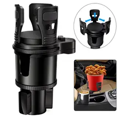 GENERICO - Porta Vaso Doble Ajustable Para Autos Multifuncional Negro