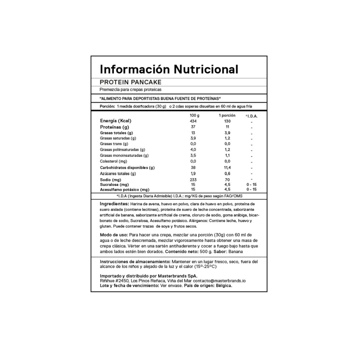 QNT - PROTEIN PANCAKE BANANA 500GR - QNT