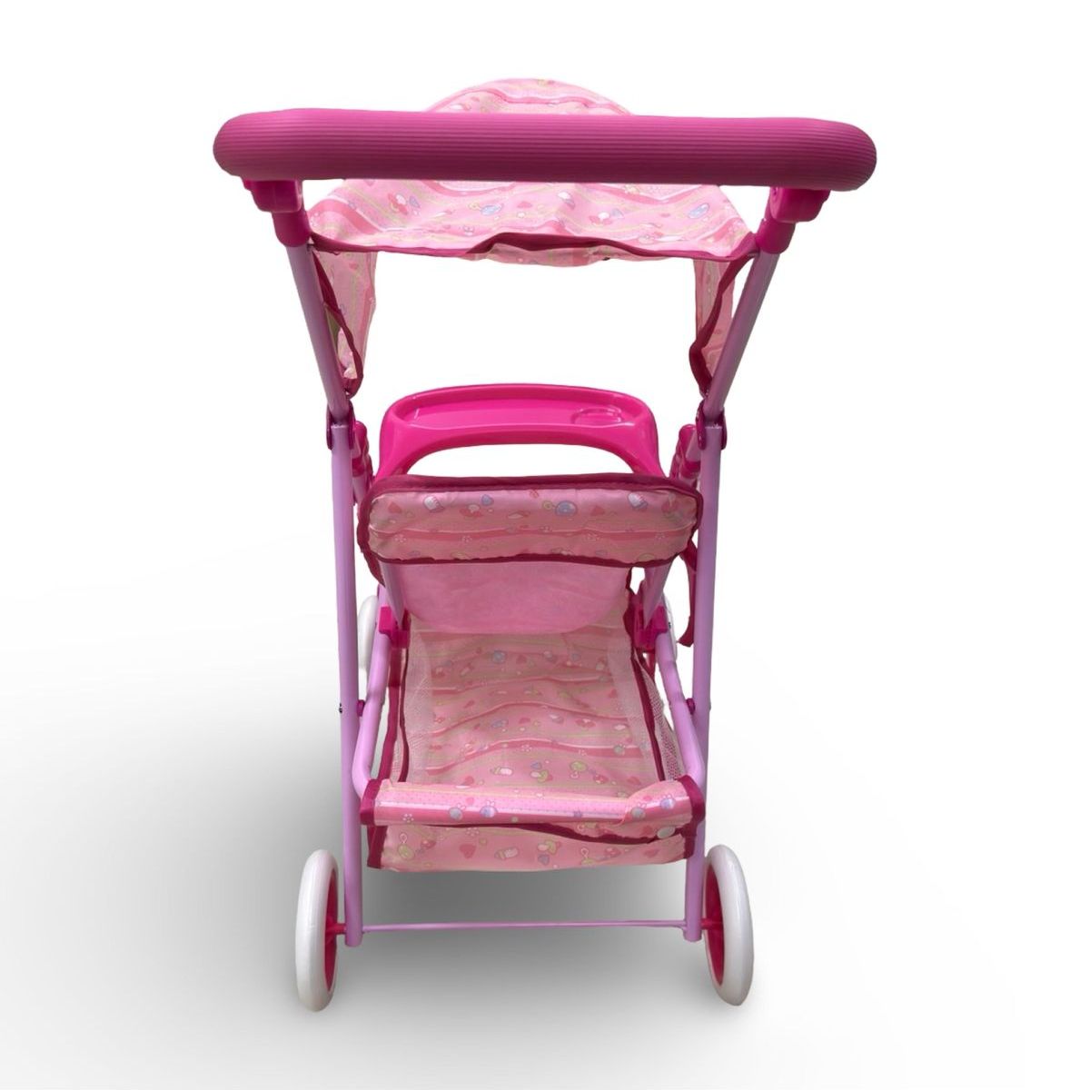 GENERICO - COCHE SIMPLE METALICO GRANDE DISEÑO ROSADO