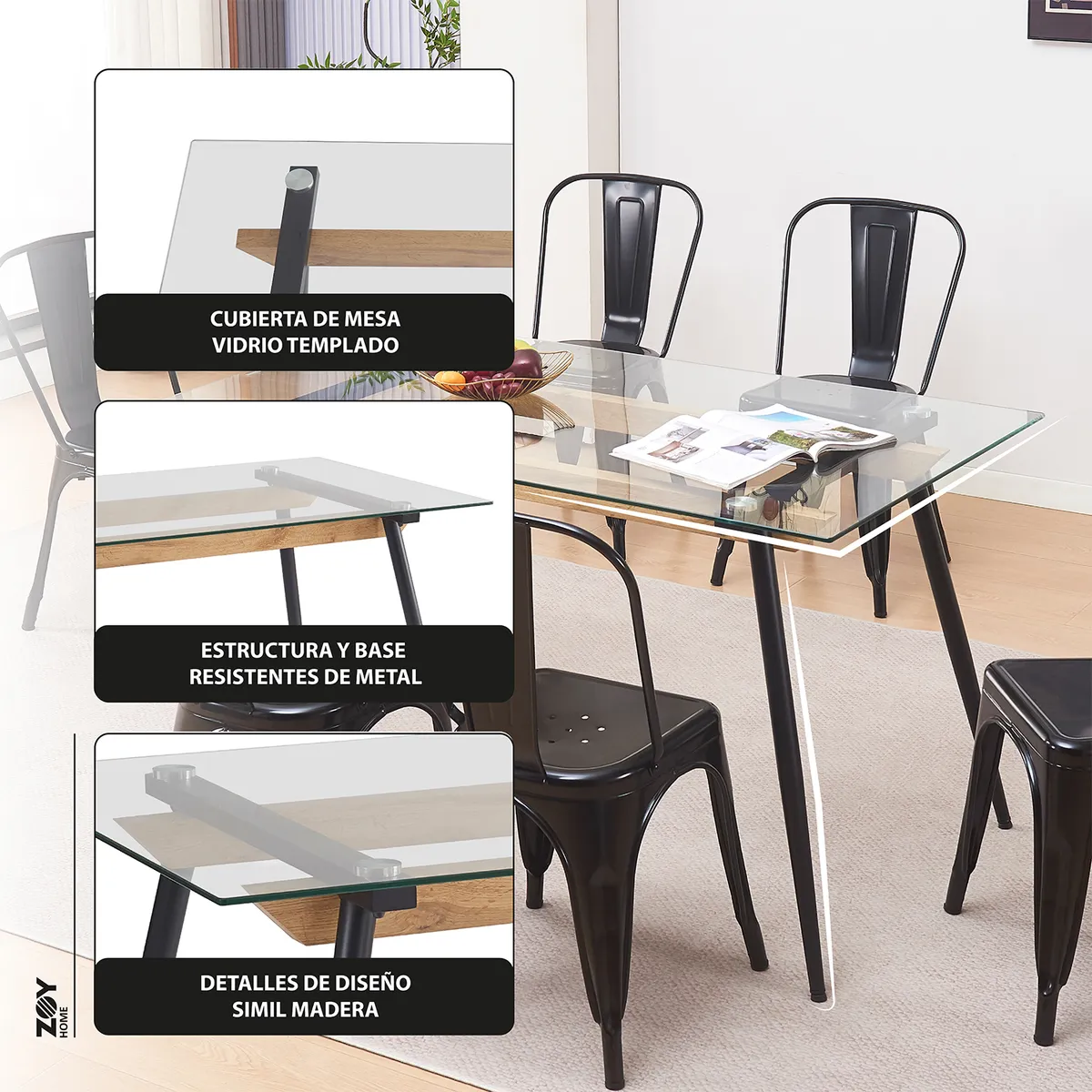 WDS HOME - Juego de Comedor Mykonos 1+6