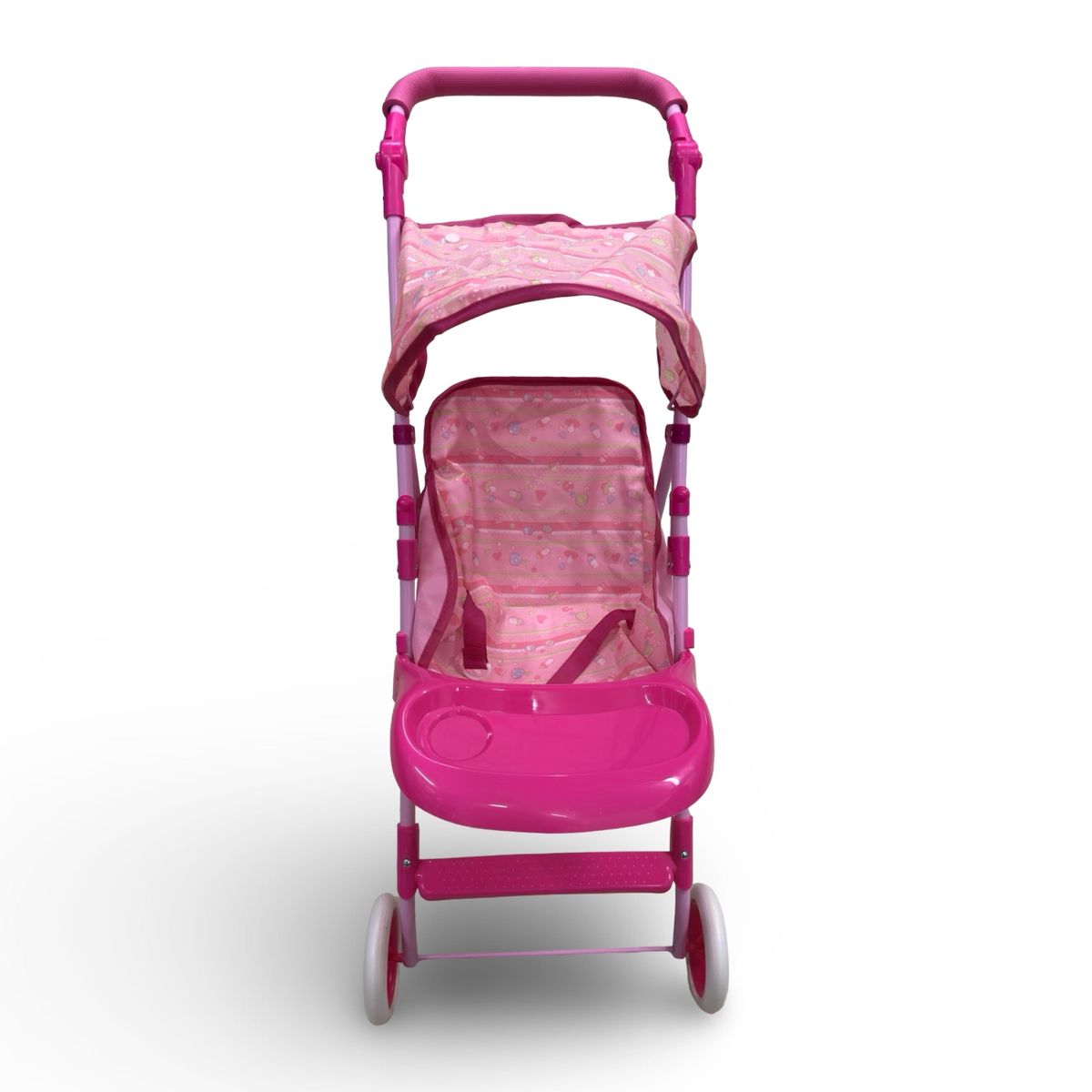 GENERICO - COCHE SIMPLE METALICO GRANDE DISEÑO ROSADO