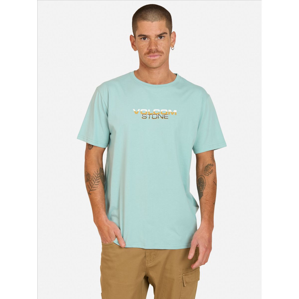VOLCOM - Polera MC Morristone Azul Hombre Volcom - Celeste
