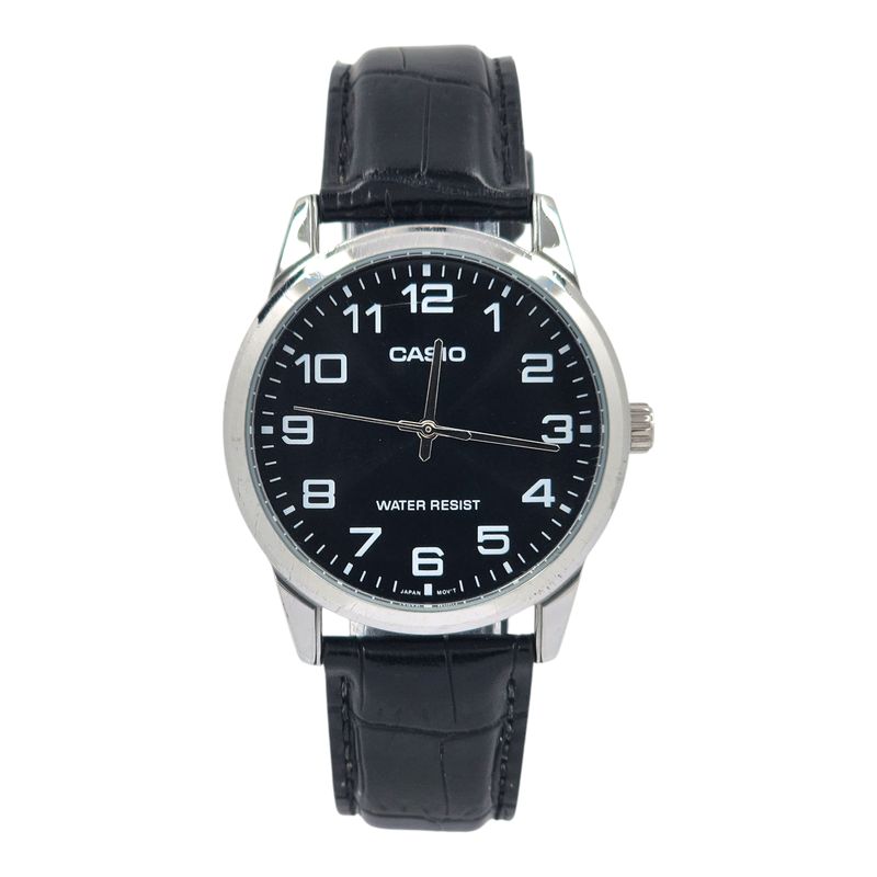 CASIO - Reloj Casio caballero MTP-V001L-1B cuero negro