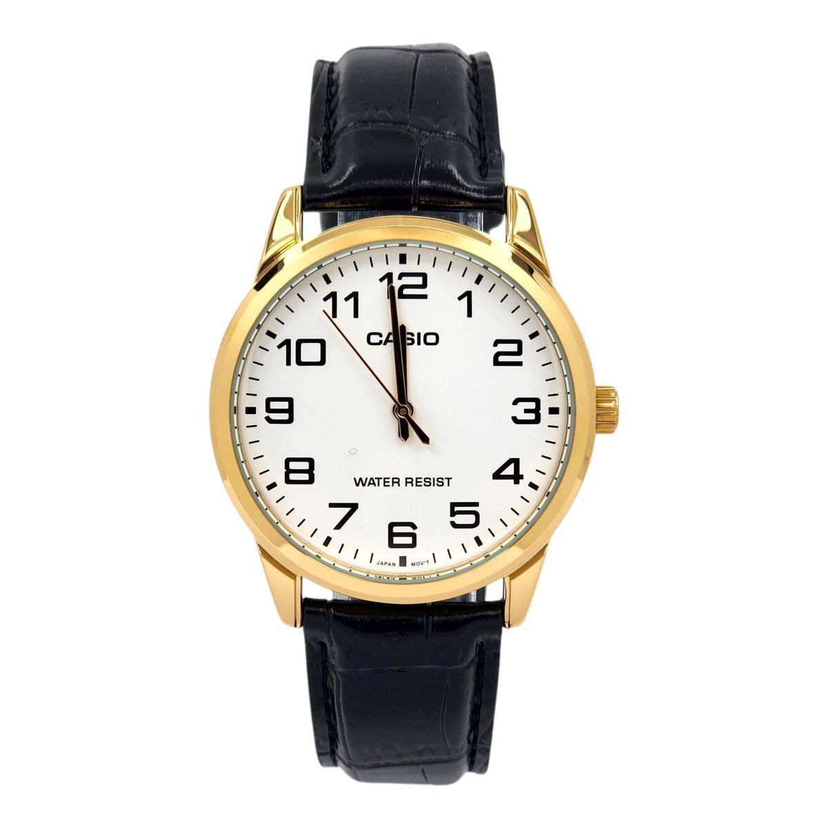 CASIO - Reloj Casio caballero MTP-V001GL-7B cuero negro fondo blanco