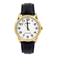 Reloj caballero MTP-V001GL-7B cuero negro fondo blanco