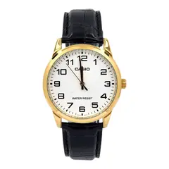 CASIO - Reloj caballero MTP-V001GL-7B cuero negro fondo blanco