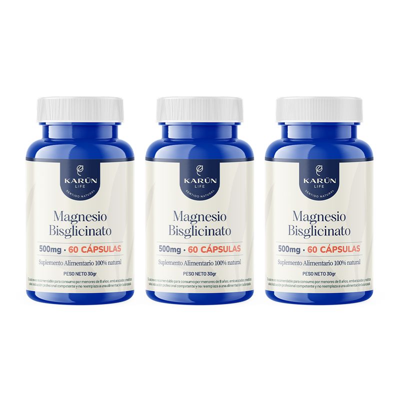 KARUNLIFE - Pack Triple Magnesio Bisglicinato 180 Cap  Karun Life