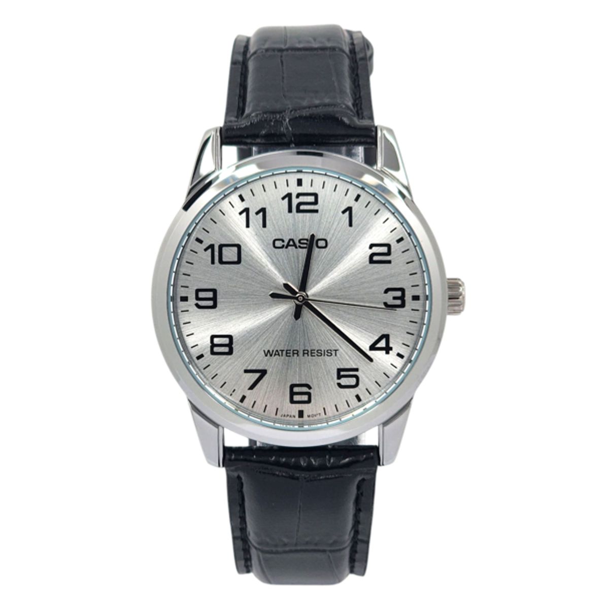 CASIO - Reloj Casio caballero MTP-V001L-7B cuero negro fondo plateado