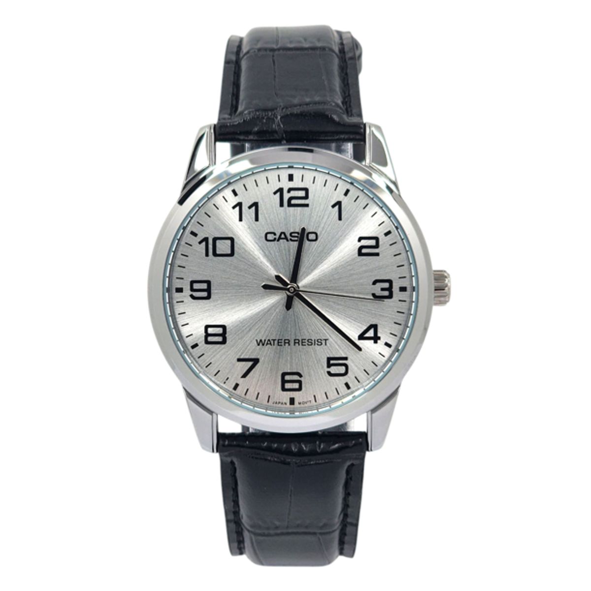 CASIO - Reloj Casio caballero MTP-V001L-7B cuero negro fondo plateado