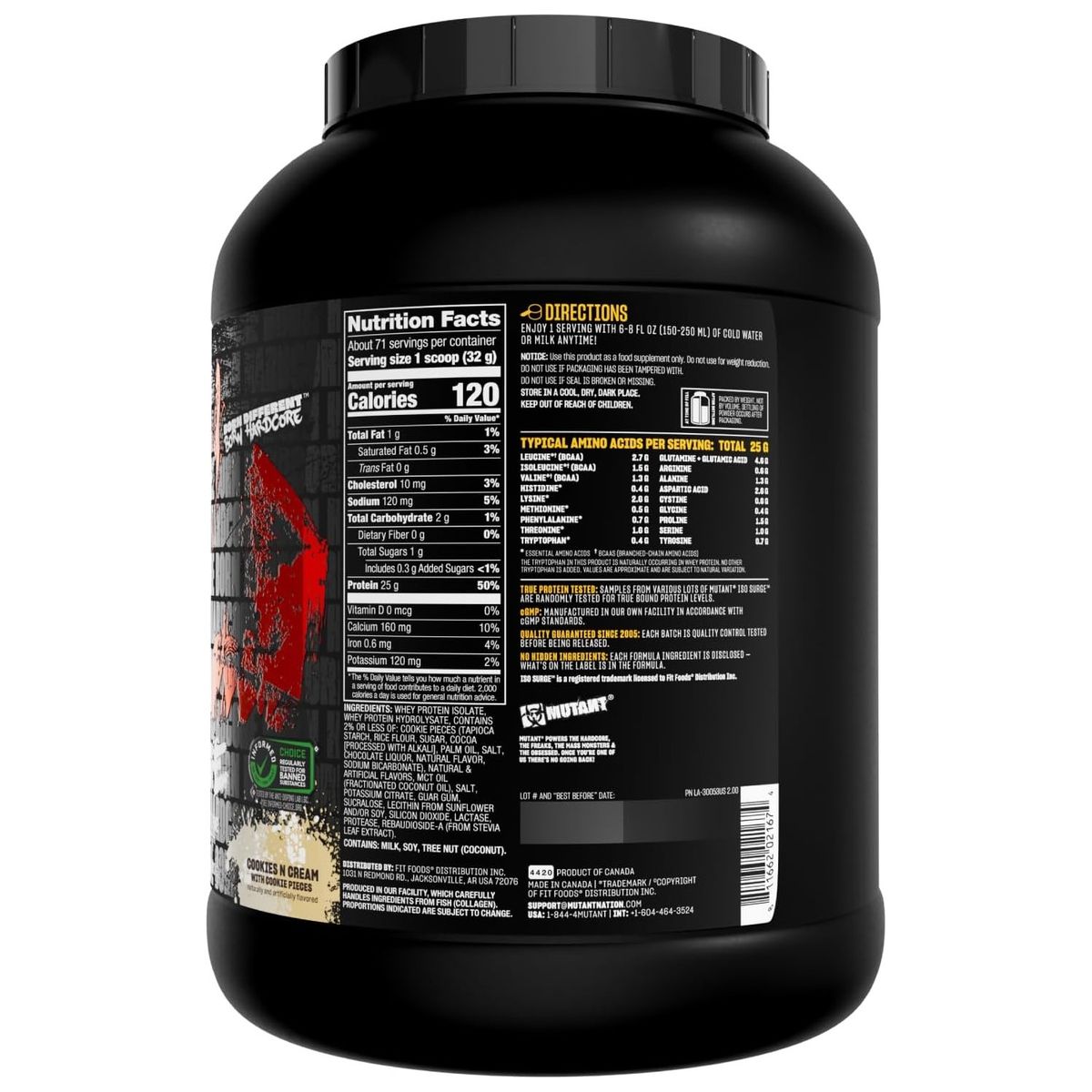 MUTANT - Mutant Iso Surge Whey Protein Isolate 5 Lbs Cookies & Cream