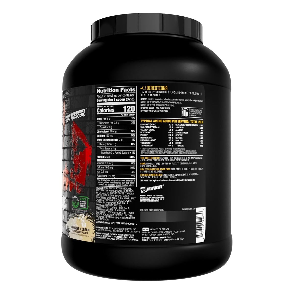 MUTANT - Mutant Iso Surge Whey Protein Isolate 5 Lbs Cookies & Cream