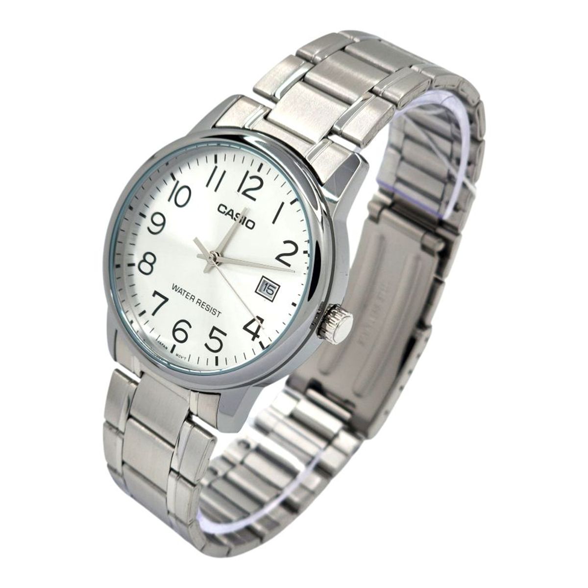 CASIO - Reloj Casio caballero MTP-V002D-7B correa acero fondo plateado