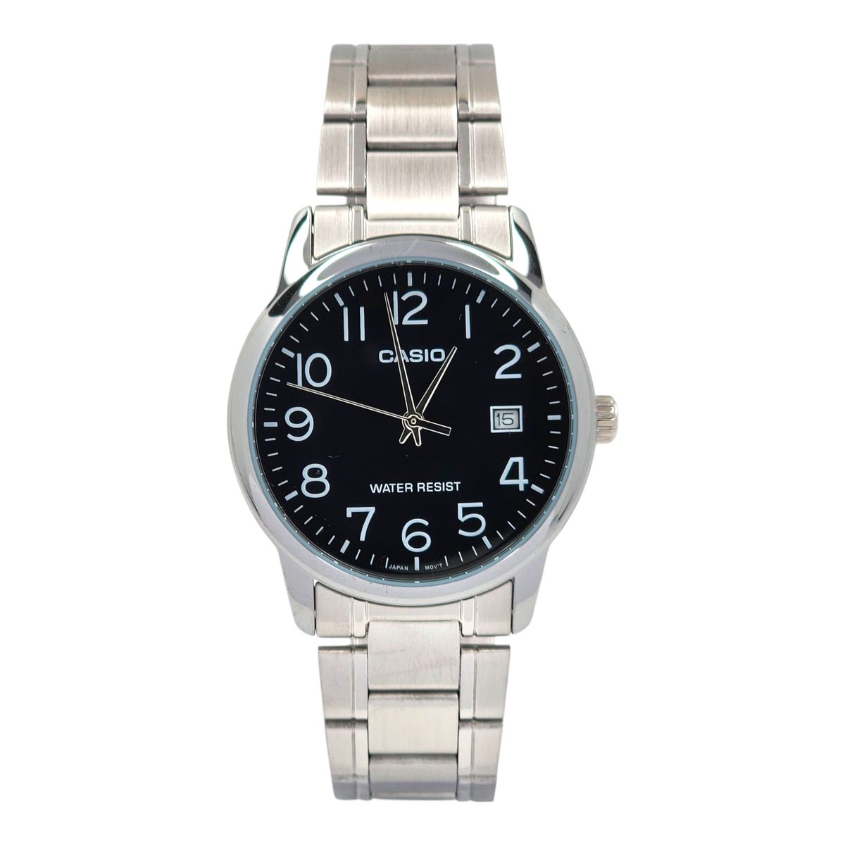 CASIO - Reloj Casio caballero MTP-V002D-1B correa acero fondo negro