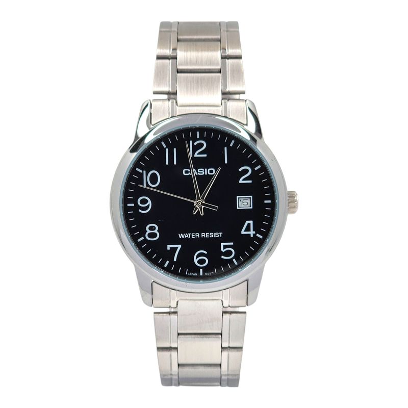 CASIO - Reloj Casio caballero MTP-V002D-1B correa acero fondo negro