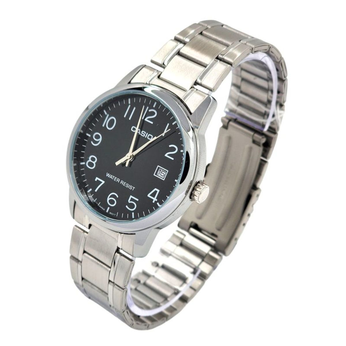 CASIO - Reloj Casio caballero MTP-V002D-1B correa acero fondo negro