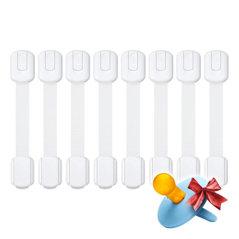 OKAERI - SET 8 TIRAS DE SEGURIDAD PARA CAJONES - Blanco