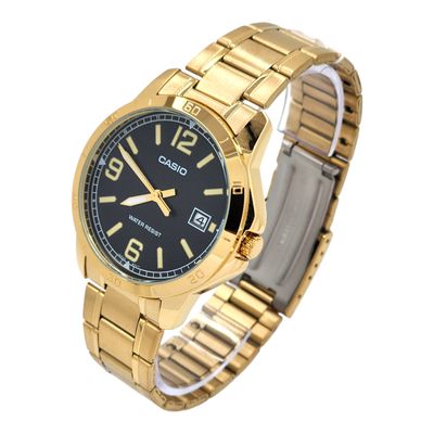 Imagen 2 del producto Reloj caballero MTP-V004G-1B correa acero dorada fondo negro