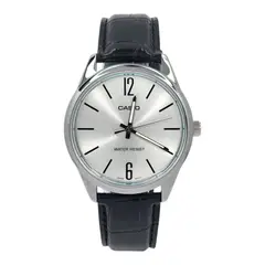 CASIO - Reloj caballero MTP-V005L-7B correa cuero negro fondo gris