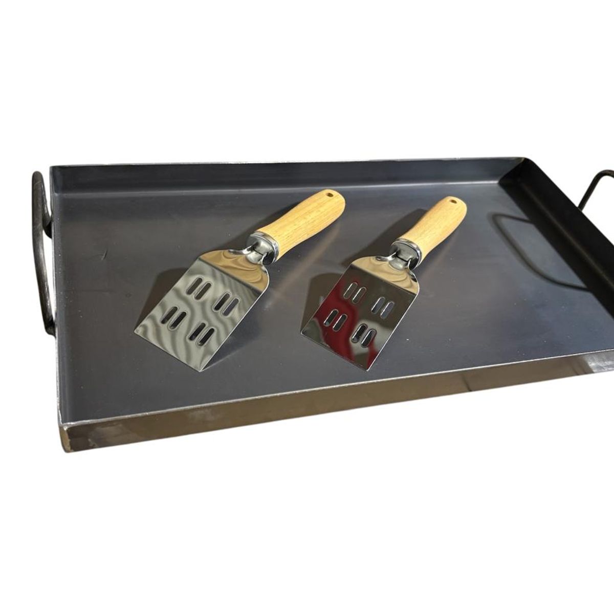 GENERICO - Plancha Churrasquera 45x25 Mas 2 Espatulas Portatil 2 mm