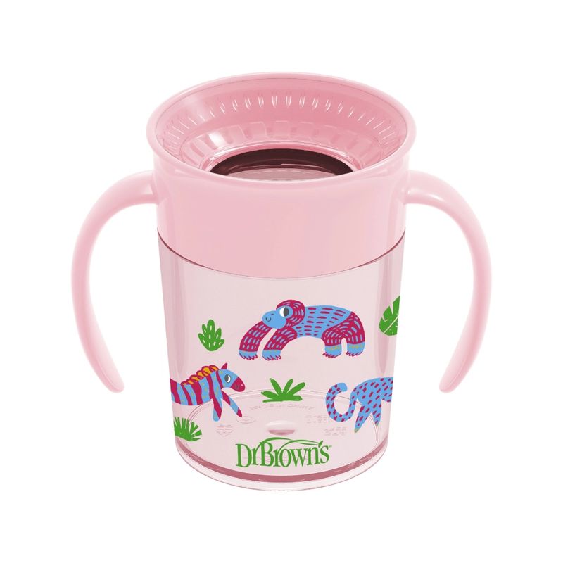 DR BROWNS - Vaso 360° Antiderrames con asas 200ml 6M+ Rosado Dr Brown´s