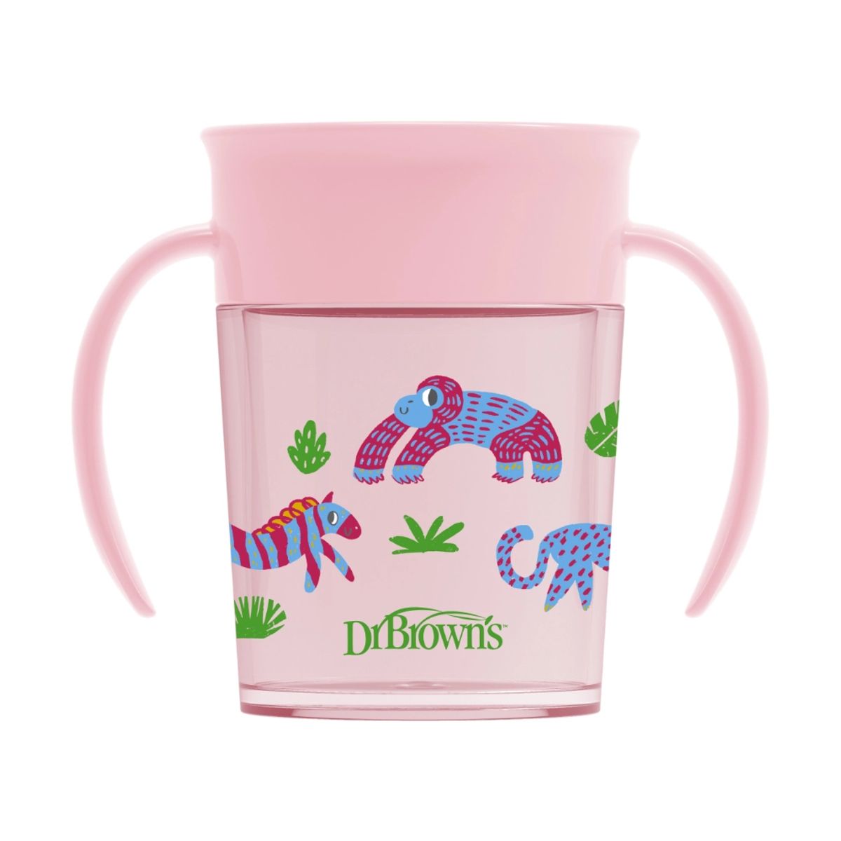 DR BROWNS - Vaso 360° Antiderrames con asas 200ml 6M+ Rosado Dr Brown´s