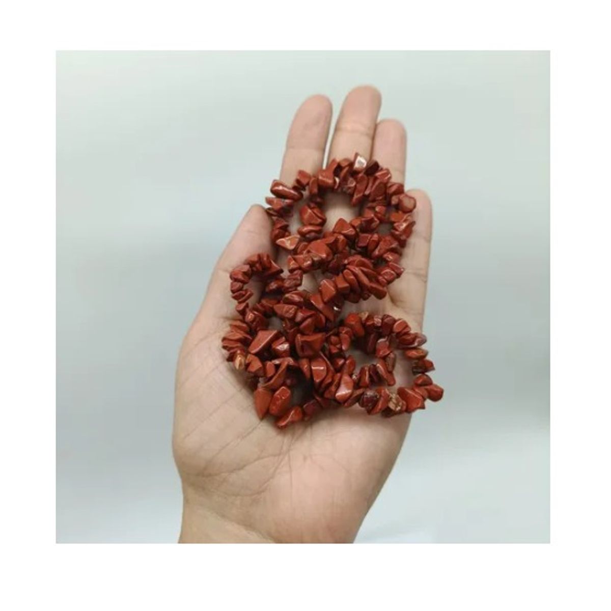 GENERICO - Piedra JASPE ROJO  Chip Piedra Energética Perforada