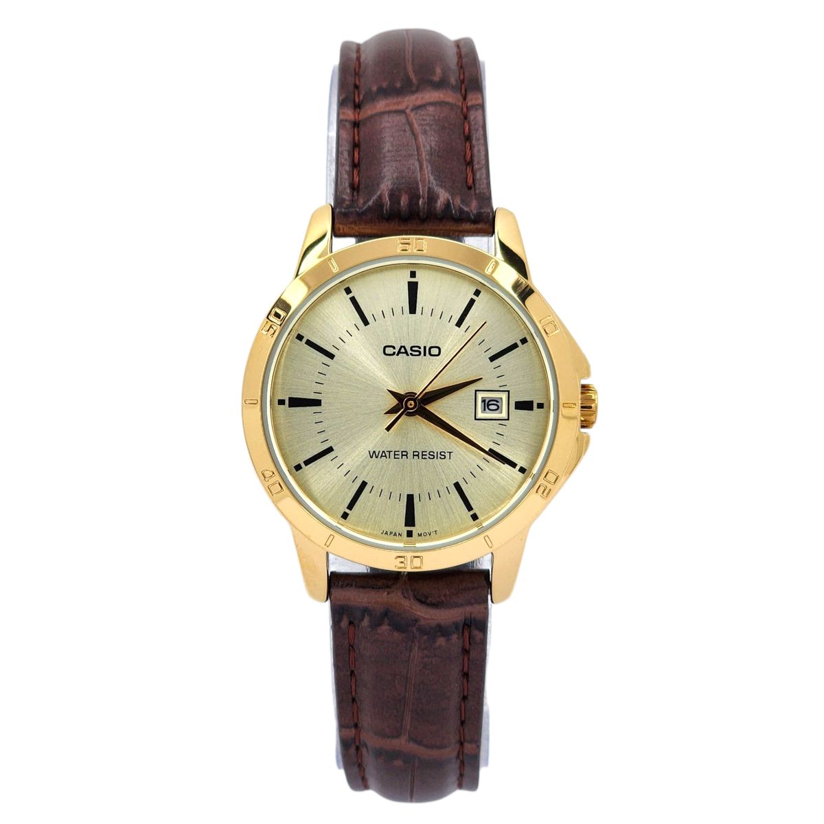 CASIO - Reloj Casio dama LTP-V004GL-9A correa cuero marron fondo dorado