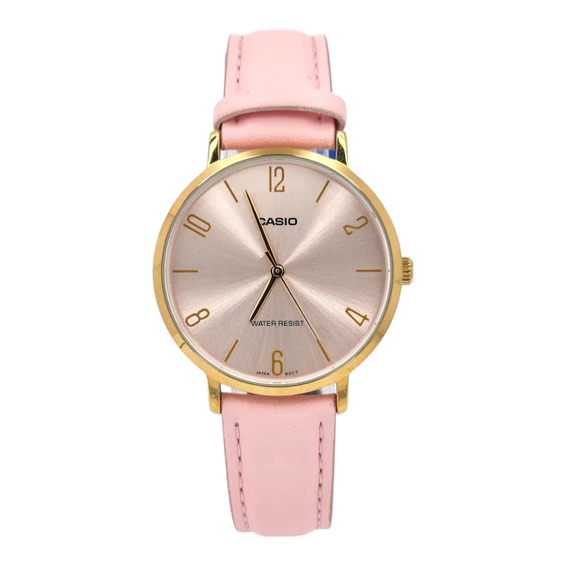 CASIO - Reloj Casio dama LTP-VT01GL-4B correa cuero rosa