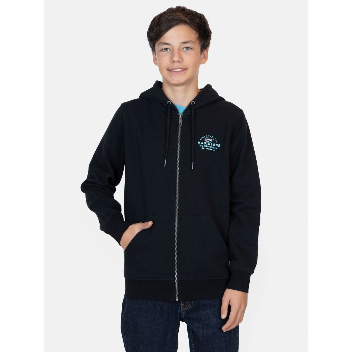 MAUI AND SONS - Poleron FZ  Kalira Negro Infantil Maui And Sons