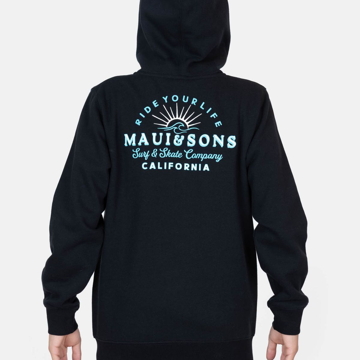 MAUI AND SONS - Poleron FZ  Kalira Negro Infantil Maui And Sons