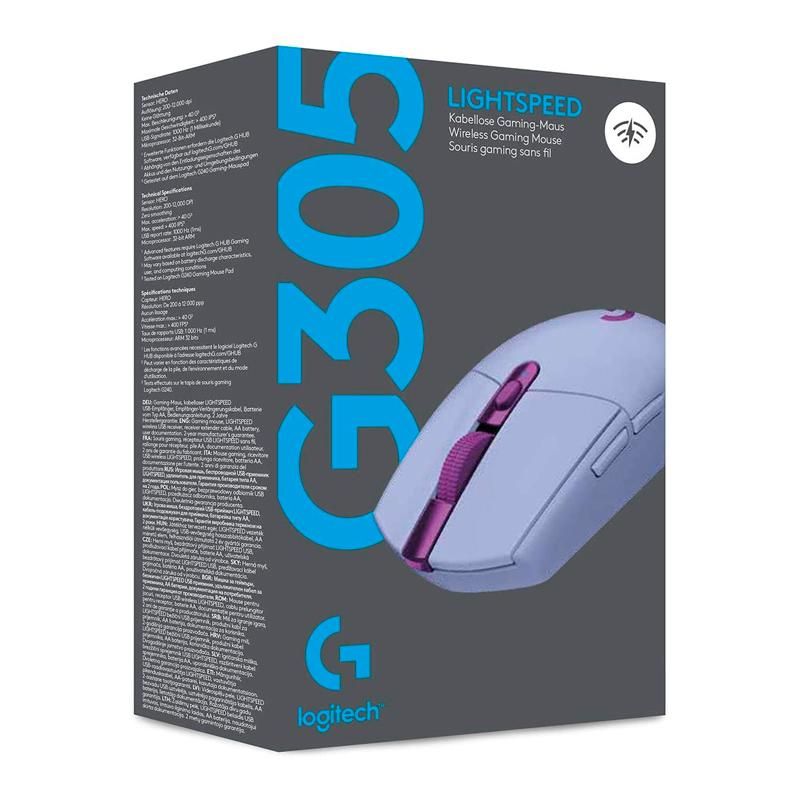 LOGITECH - Mouse Inalámbrico Logitech G305 Lightspeed - Lila