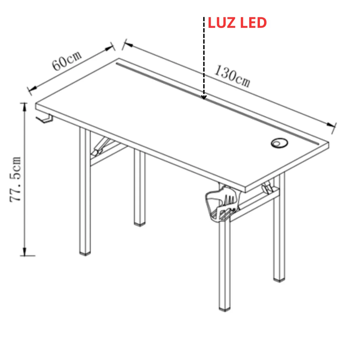 GENERICO - Mesa Plegable para Trabajos pesados Uso Industrial 130×60 CM Roja