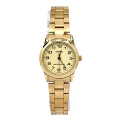 CASIO - Reloj dama LTP-V001G-9B correa acero dorado fondo dorado
