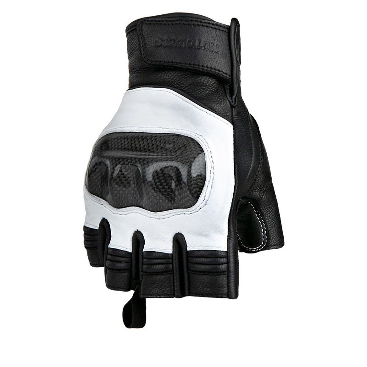 MOTOWOLF - Guantes de medio dedo de cuero para motocilcimo Motowolf 0334B